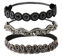 Bandeau en strass 3pcs, bandeau élastique en perle élastique en cristal, casque de luxe élégant