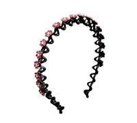 Bandeau en strass avec dents, bandeau floral en strass,Bandeau en strass fleur de prunier pour femmes - Couvre-chef antidérapant, aide au lavage du visage, peigne ondulé pour femmes, dents