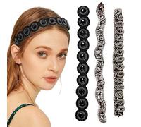 Bandeau en strass de 3pcs, bandeau élastique élastique perlé, casque de luxe élégant