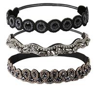 Bandeau en strass de 3pcs, bandeau élastique en perle élastique en cristal, élégant casque de luxe, bijoux bijoux accessoires pour les dames et les filles.