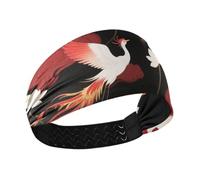 Bandeau en tissu anti-humidité Phoenix rouge et doré pour femme, bandeau élastique pour cyclisme, tennis, usage quotidien, bandas d'entraînement pour le cabello de mujer
