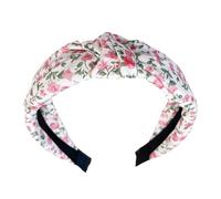 Bandeau en tissu avec de nœud imprimé rose élégant pour un usage quotidien, fêtes, bandeau à nœud rose