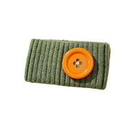 Bandeau en tricot côtelé avec couverture du front, Green | Construction extensible modérée, positions d ' enveloppement de tête et de cache-oreilles, couverture du front