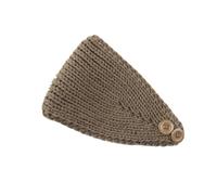 Bandeau en Tricot Extensible avec Fermeture à Deux, Khaki | Large couverture, construction en tricot extensible, contrôle des cheveux sur le devant pour le lavage du visage