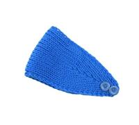 Bandeau en Tricot Extensible avec Fermeture à Deux, Lake Blue | Large couverture, construction en tricot extensible, contrôle des cheveux sur le devant pour le lavage du visage