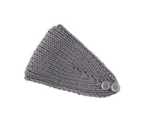 Bandeau en Tricot Extensible avec Fermeture à Deux, Midgrey | Large couverture, construction en tricot extensible, contrôle des cheveux sur le devant pour le lavage du visage