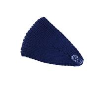 Bandeau en Tricot Extensible avec Fermeture à Deux, Navy Blue | Large couverture, construction en tricot extensible, contrôle des cheveux sur le devant pour le lavage du visage