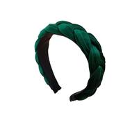 Bandeau en velours simple et large avec épingle à cheveux tressée (vert B)