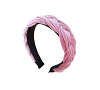 Bandeau en velours simple large à la mode, bandeau torsadé (rose)