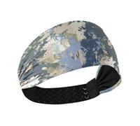 Bandeau épais antidérapant pour femme, motif camouflage bleu armée, pour sports athlétiques, tennis, lavage du visage, yoga