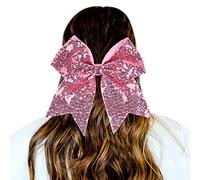 Bandeau éponge à paillettes avec nœud papillon pour fille - Décoration de coiffe - Élastiques à cheveux pour filles, rose 1, taille unique
