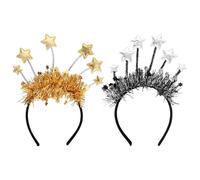 Bandeau étoile de bonne année 2026, bandeaux de cheveux étoiles à paillettes dorées et argentées, accessoires de photomaton de fête du réveillon du Nouvel An