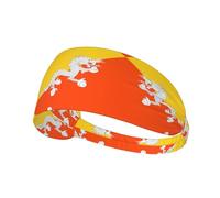 Bandeau extensible antidérapant anti-transpiration pour homme et femme - Drapeau du Royaume du Bhoutan - Bandeau d'entraînement pour la gym, la course, le yoga, le tennis