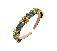 Bandeau Femme Strass Fête Accessoires Cheveux Bandeau Doux Fleur Forme Bandeau Jaune