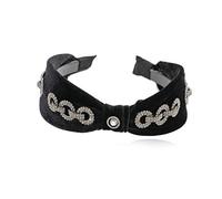 Bandeau Femme Strass Noir Bandeau Large Bord Antidérapant Pression Épingle à Cheveux Femme Filet Rouge