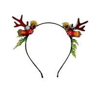 Bandeau festif de renne avec bois pour joyeuses fêtes de Noël, coiffures polyvalentes, en velours, accessoire idéal pour les jours de contemplation, les fêtes (RD1, taille unique)
