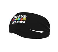 Bandeau « Fier Grand-père autiste » pour Homme et Femme, Extensible et Tendance, idéal pour la Course, Le Yoga et la Salle de Sport.