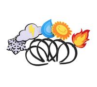Bandeau Flamme en Feutre Doux 5 Pièces, Décorations de Fête Créatives