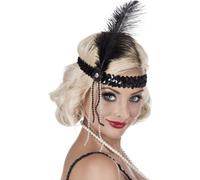 Bandeau Flapper - pour adultes - noir