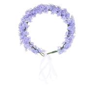Bandeau Floral de Mariée en Tissu Lavande, Couronne Élégante | Texture Réaliste, Couleur Vive, Ruban Réglable, pour Coiffage, Bal de Promo, Festival