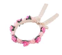Bandeau floral pour fille - Bandeau en dentelle - Réglable - Accessoires de cheveux pour enfants de 3 à 10 ans