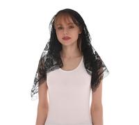 Bandeau Foulard à Cheveux Floral pour Femmes Foulard for femme tempérament élégant voile de mariage en dentelle respirante bicolore noir et blanc Accessoires pour Cheveux(Black)