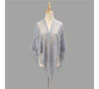 Bandeau Foulard à Cheveux Floral pour Femmes Printemps et été fleurs creuses gland parasol châle couleur pure tempérament cheongsam extérieur cape femme Accessoires pour Cheveux(Gray)