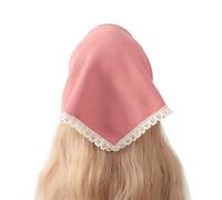 Bandeau Foulard à Cheveux Floral pour Femmes Solid Colour Triangle Scarf Hairband Female Lace Wrap Headband Tie Hair Accessories Accessoires pour Cheveux(Pink)