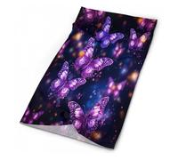Bandeau, foulard magique violet avec imprimé papillon mignon, bandana, cache-cou, cache-cou, cache-cou, pour sports de plein air, randonnée, cyclisme, pêche, Imprimé papillon mignon violet., Taille