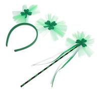 Bandeau Garçon et Filles Trèfle Saint Patrick Baguette de Fée Verte | Maille Légère, Accessoire Festif pour Carnaval et Défilés, Style Fun, Confortable, Tient Bien