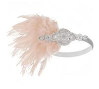 Bandeau Gatsby Cristal 1920s Headband Plume Flapper Charleston Festival Accessoire de Cheveux Femme Déguisement Jaune