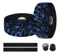 Bandeau Guidon Composite PU EVA Résistant pour usure Bandeau | Motif 3D texturé, friction accrue, sécurité maximale, matériau composite PU, idéal route(Blue)