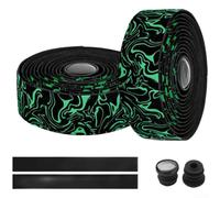 Bandeau Guidon Composite PU EVA Résistant pour usure Bandeau | Motif 3D texturé, friction accrue, sécurité maximale, matériau composite PU, idéal route(Green)