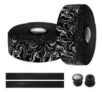 Bandeau Guidon Composite PU EVA Résistant pour usure Bandeau | Motif 3D texturé, friction accrue, sécurité maximale, matériau composite PU, idéal route(Silver)