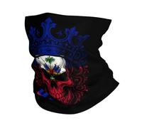 Bandeau Haïti Drapeau Haïtien À Tête De Mort Anti-Vent Face Mask Multifonctionnel Neck Gaiters pour Cyclisme Activité en Plein Air Pêche 2 Pièces
