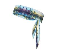 Bandeau holographique imprimé ville réfléchissant, bandeau adiustable, parfait pour la course, le fitness et d'autres sports.