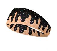 Bandeau imprimé glace pour filles et jeunes filles, bandeau anti-transpiration doux et extensible pour le sport, l'entraînement et le yoga (Black, One Size)/1