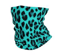 Bandeau imprimé léopard bleu sarcelle, bandana, cache-cou, écharpe, masque, bandeau sans couture, tube magique, passe-montagne, cagoule multifonction pour homme et femme, sports de plein air