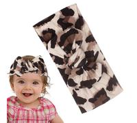 Bandeau imprimé léopard, large bandeau mignon à nœuds - Bandeau doux et extensible pour filles et enfants pour un usage quotidien et la photographie pour les enfants de 0 à 2 ans