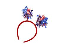 Bandeau Independence Days avec double cœur, Double Five pointed, G | Accessoire pour cheveux pour les réunions de famille et les barbecues, ornement de cheveux tendance, événement