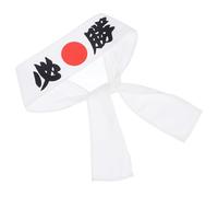 Bandeau Japonerie Hachimaki Blanc en Coton Mélange pour Cheveux | Style Samouraï Authentique, Impression Kanji et Soleil Levant, 1 Pièce, pour Scène et Sport