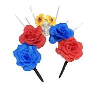 Bandeau Jour des Morts Couronne de Fleurs Festival Bandeau Mexicains Accessoire de Fête pour Femme