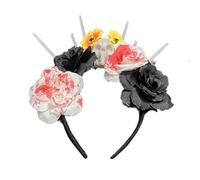 Bandeau Jour des Morts Couronne de Fleurs Festival Bandeau Mexicains Accessoire de Fête pour Femme