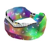 Bandeau large avec clés de piano pour femmes et filles, turban croisé noué, bandeau antidérapant pour yoga, entraînement, course à pied