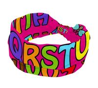 Bandeau large avec lettres de l'alphabet rouge pour femme, bandeau tendance noué torsadé, bandeau élastique doux, accessoires pour cheveux