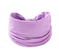Bandeau Large Cheveux Femme Bande élastique large côté femme Yoga bandeaux couleur unie sport bandeau de cheveux cravate Bandanas bandeau chapeaux Turbans(Ff258-6 light purple)