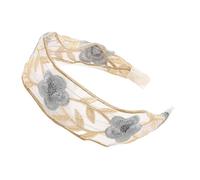 Bandeau large de style chinois avec fleurs brodées - Serre-tête de mort confortable - Pour un usage quotidien ou un événement formel