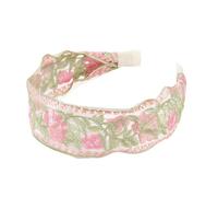 Bandeau large de style chinois avec fleurs brodées - Serre-tête de mort confortable - Pour un usage quotidien ou un événement formel