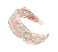 Bandeau large de style chinois avec fleurs brodées - Serre-tête de mort confortable - Pour un usage quotidien ou un événement formel