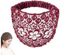 Bandeau large élégant à perles florales, bandeau bohème en dentelle pour femme, élastique et tendance, accessoire cheveux pour toutes les formes de tête.